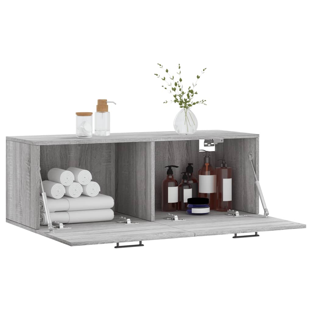 Wall Cabinet Grey Sonoma 100x36.5x35 cm Wood Material