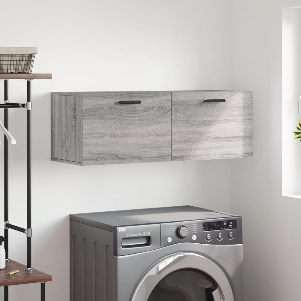 Wall Cabinet Grey Sonoma 100x36.5x35 cm Wood Material