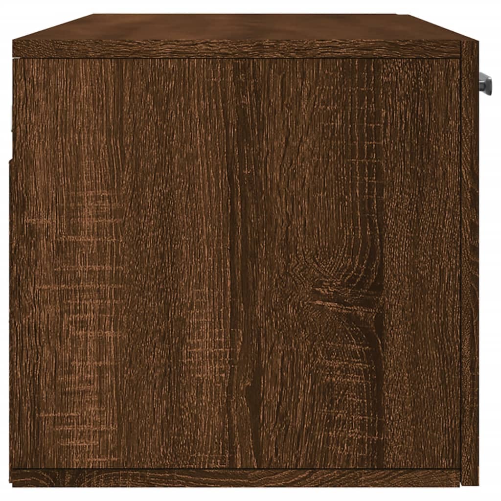 Wall Cabinet Brown Oak Look 100x36.5x35 cm Wood Material