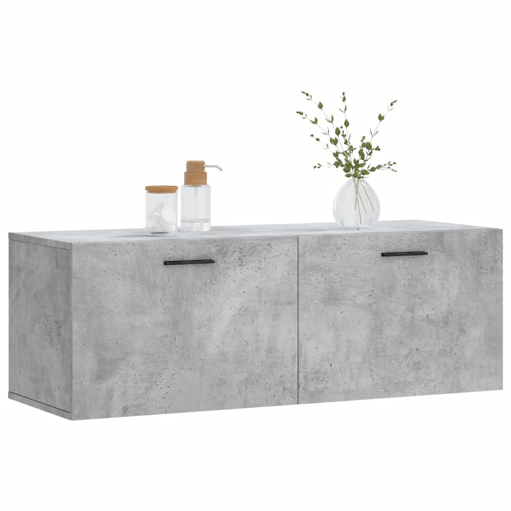 Wall Cabinet Concrete Grey 100x36.5x35 cm Wood Material