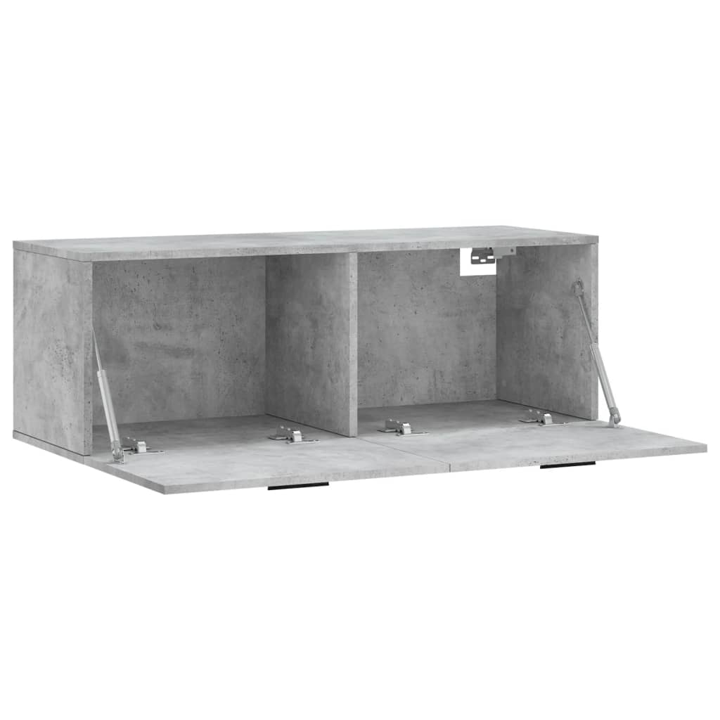 Wall Cabinet Concrete Grey 100x36.5x35 cm Wood Material