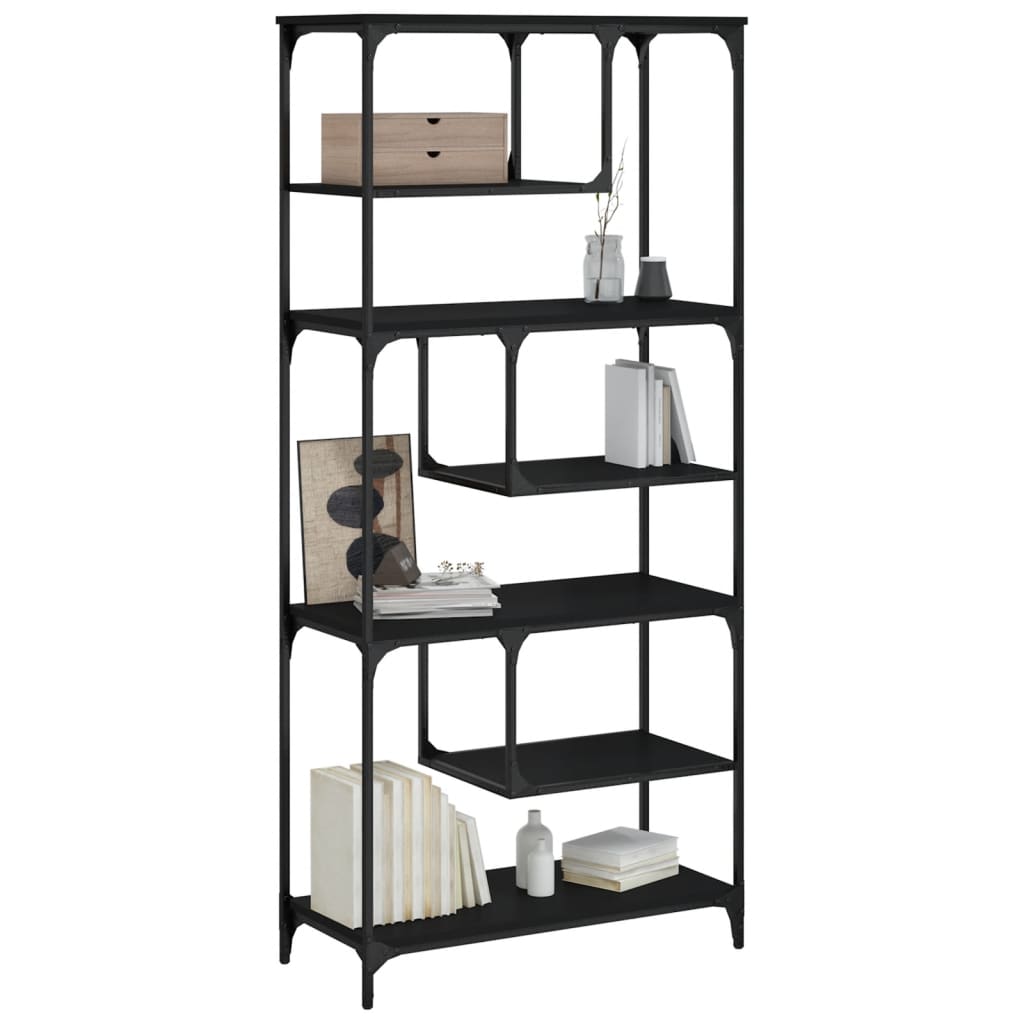 Bookshelf Black 81x36x176 cm Wood Material