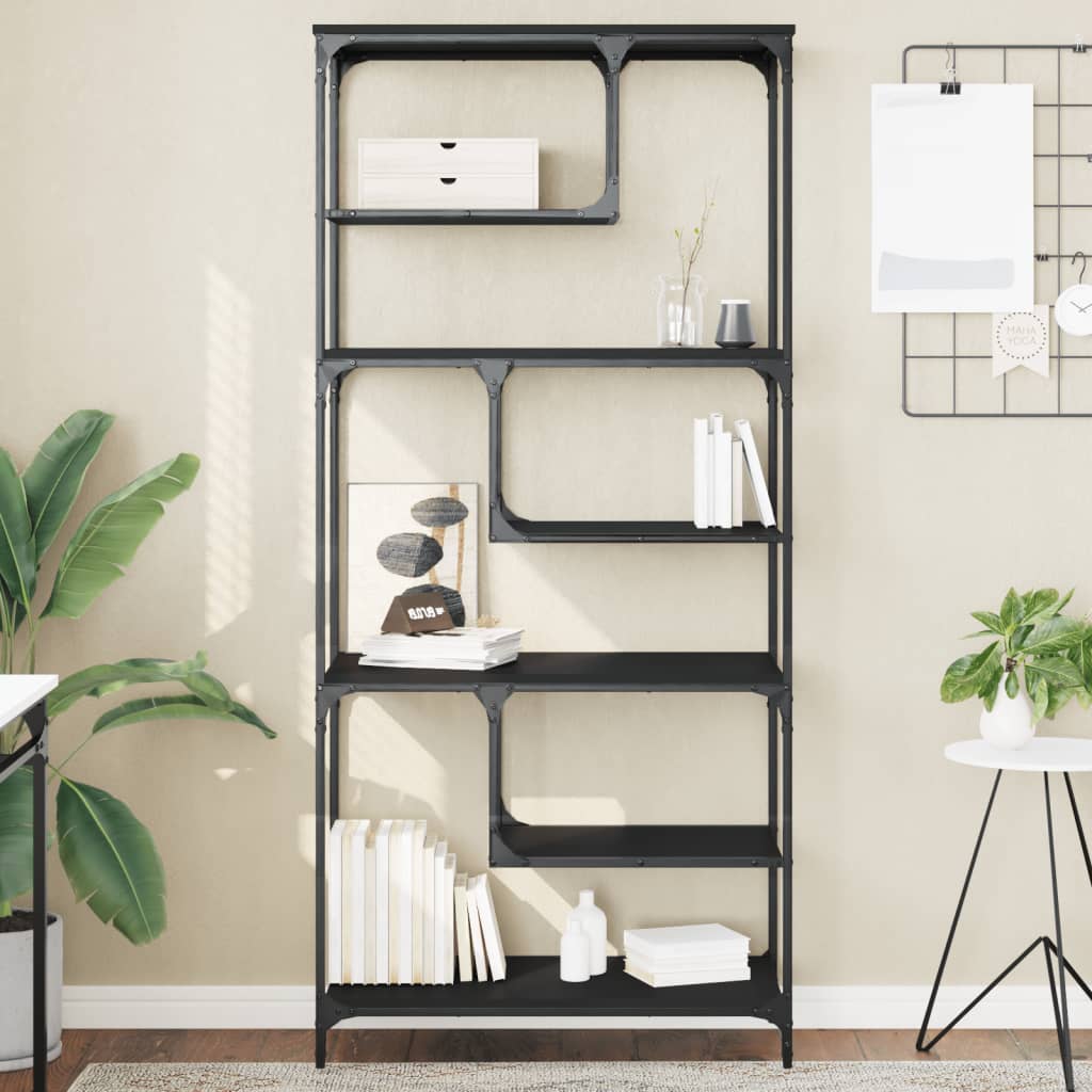 Bookshelf Black 81x36x176 cm Wood Material