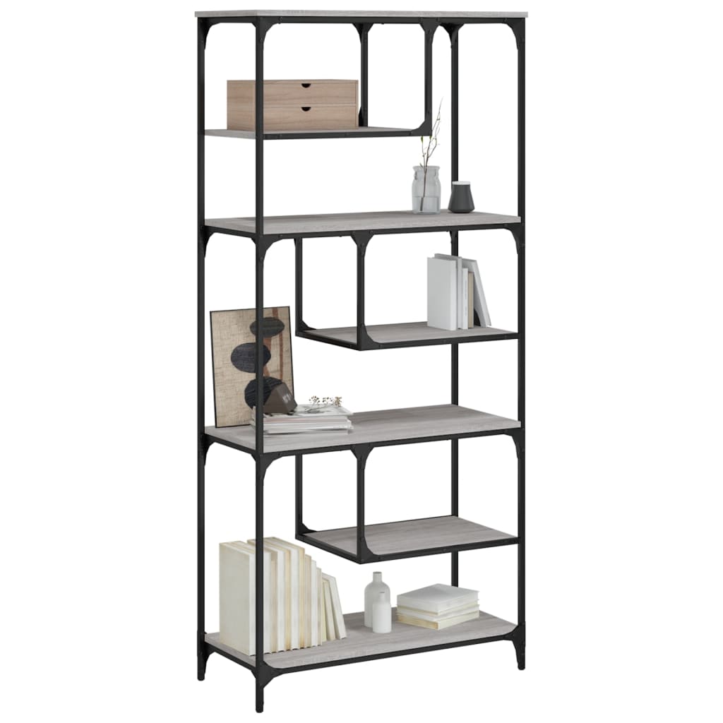 Bookshelf Gray Sonoma 81x36x176 cm Wood Material