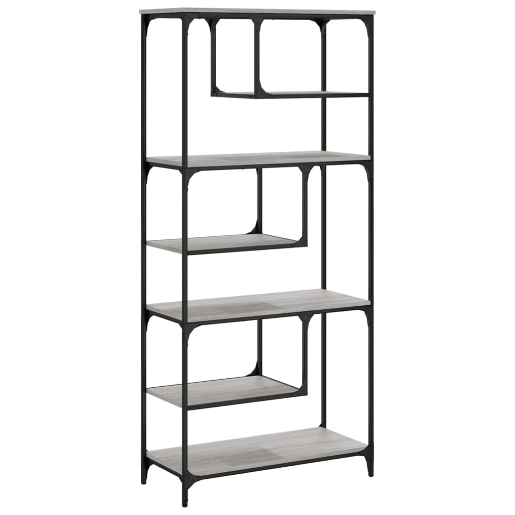 Bookshelf Gray Sonoma 81x36x176 cm Wood Material