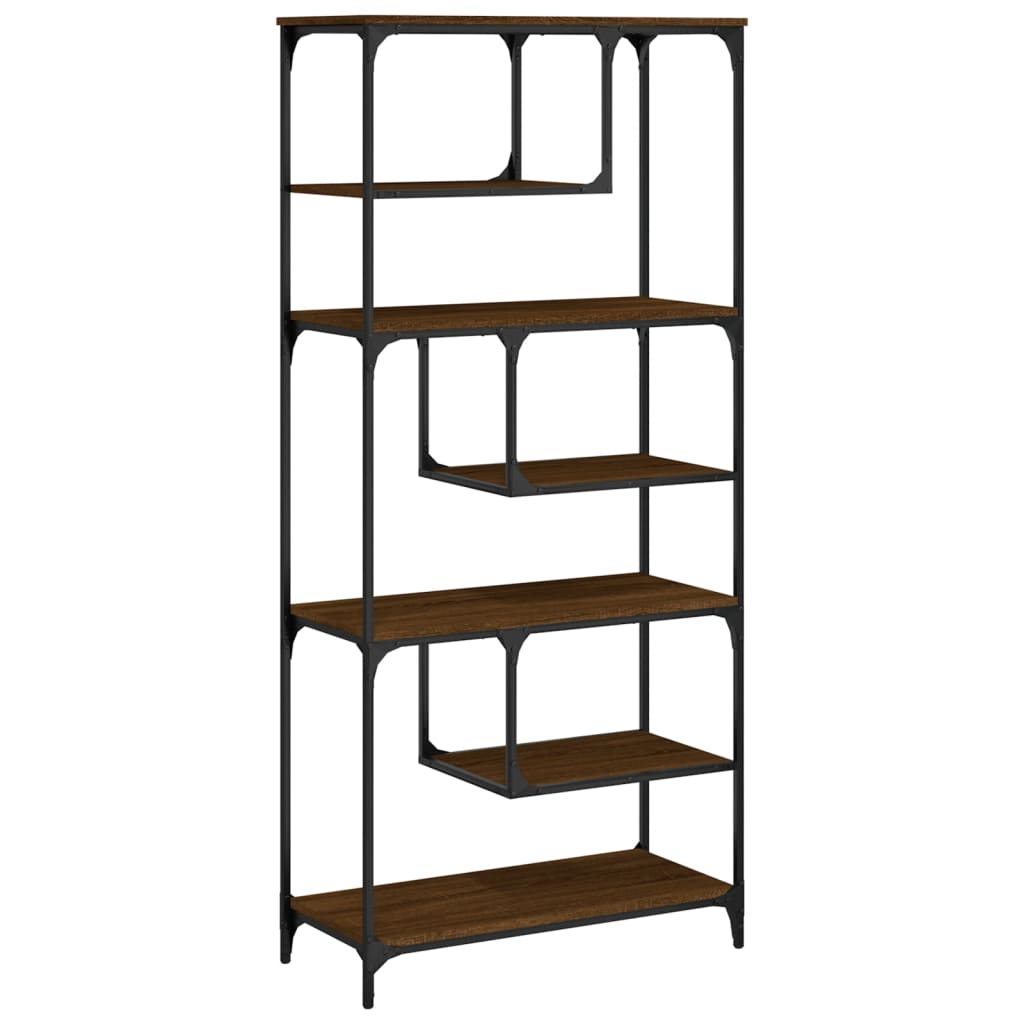 Bookshelf Brown Oak Look 81x36x176 cm Wood Material