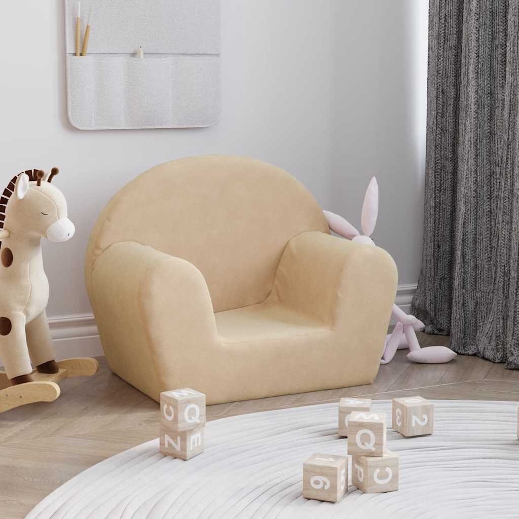 Children's Sofa Cream Soft Plush