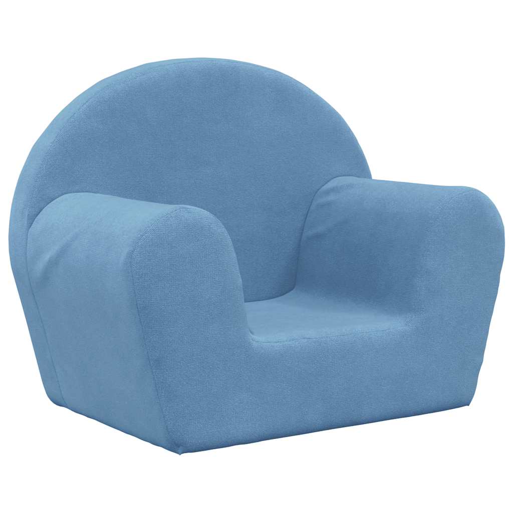 Kindersofa Blau Weich Plüsch