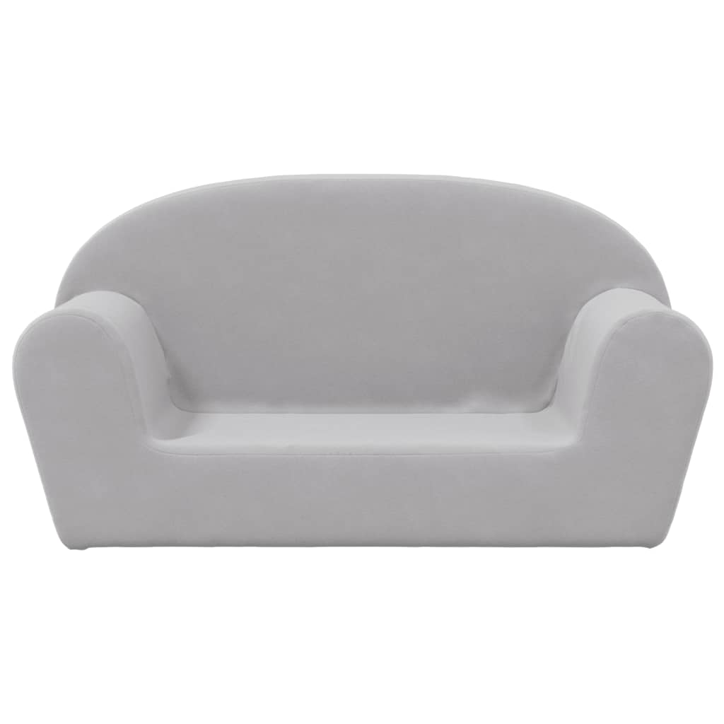 Children's Sofa 2-Seater Light Gray Soft Plush