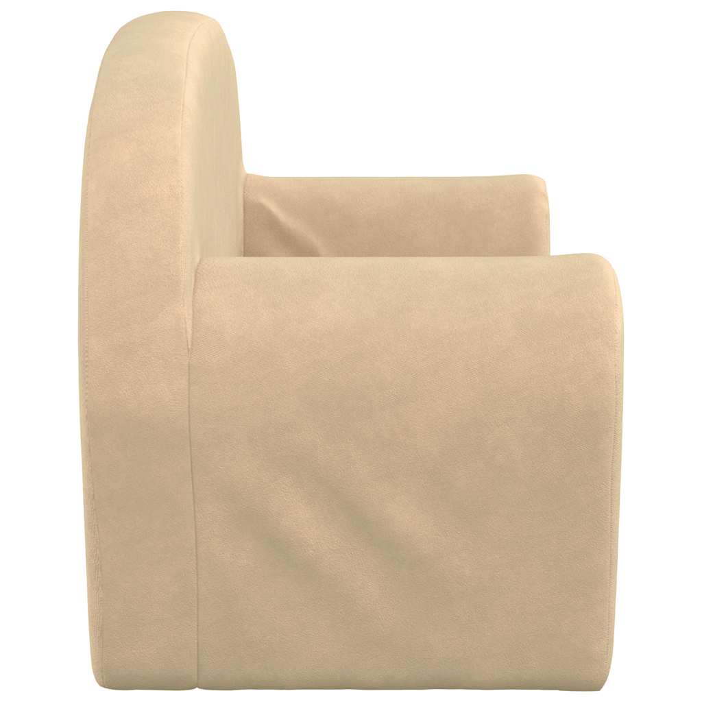 Children's Sofa 2-Seater Cream Soft Plush