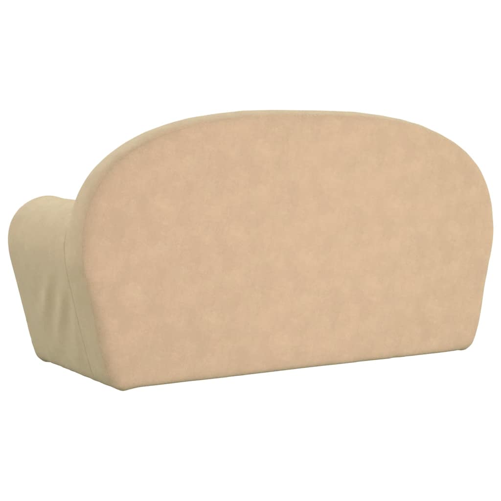 Children's Sofa 2-Seater Cream Soft Plush