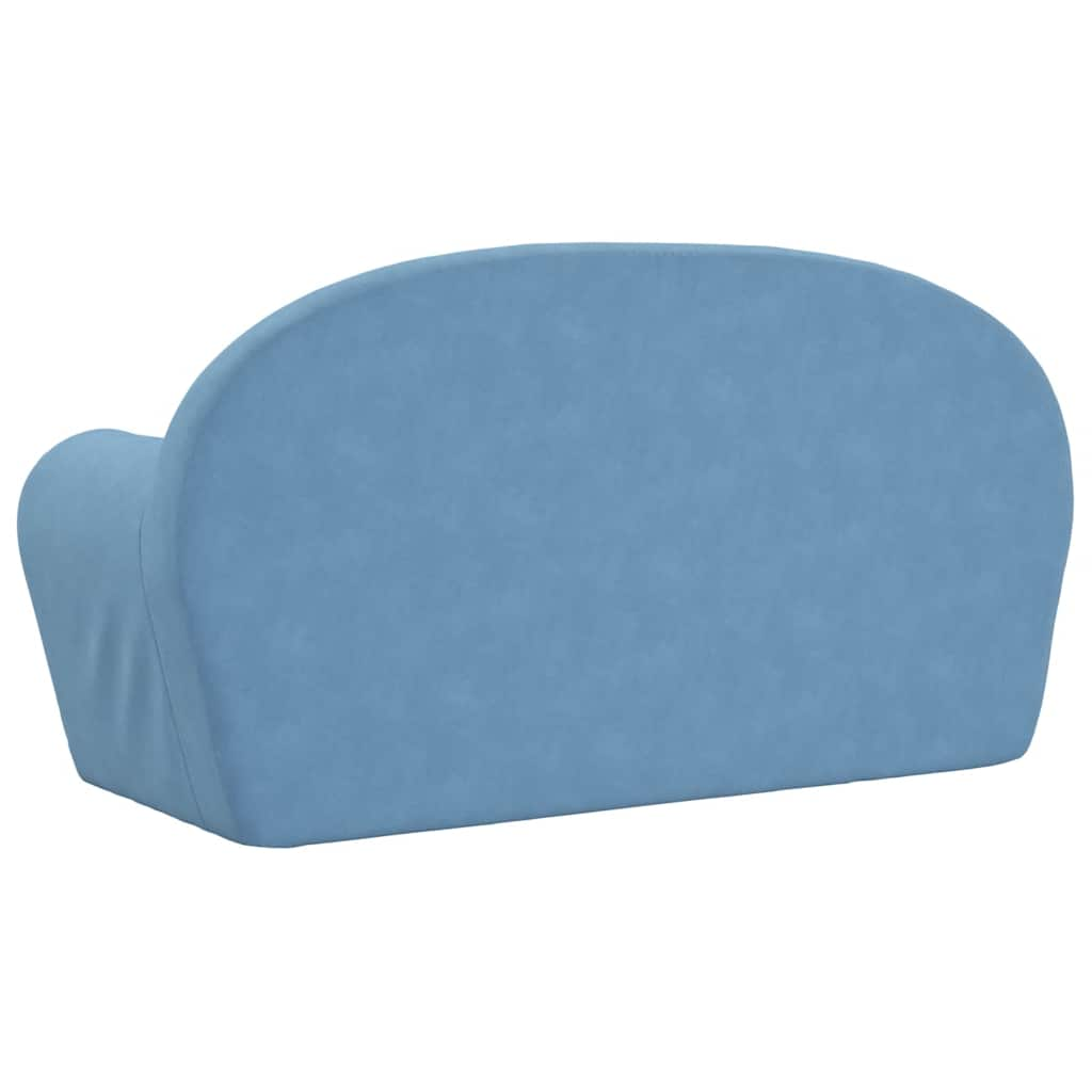 Children's Sofa 2-Seater Blue Soft Plush