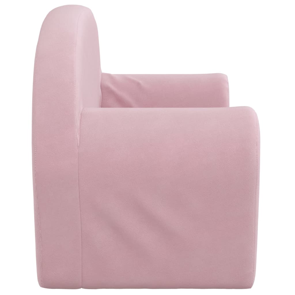 Kindersofa 2-Sitzer Rosa Weich Plüsch