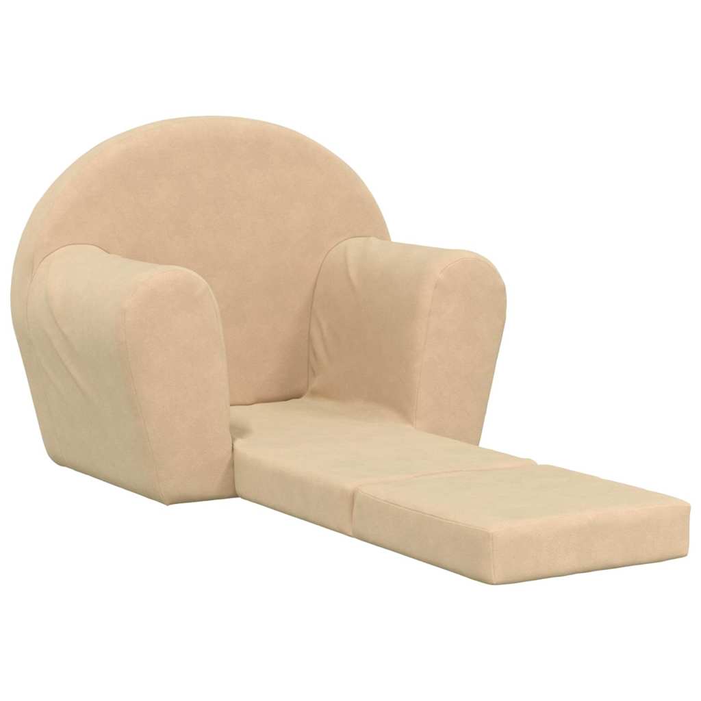 Sofa Bed for Children Cream Soft Plush