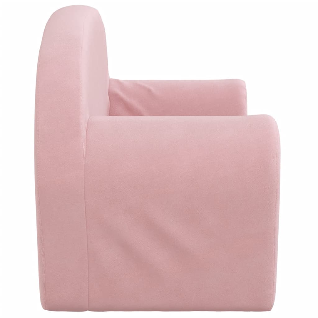 Children's Sofa Bed 2-Seater Pink Soft Plush