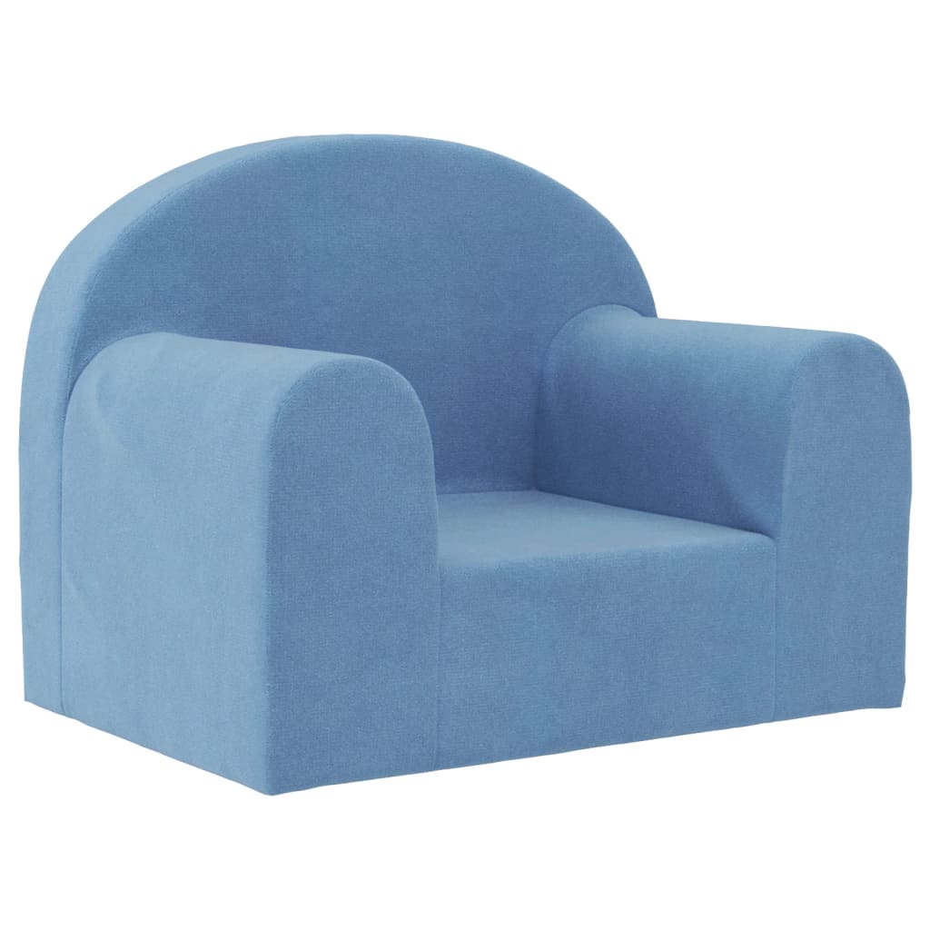 Children's Sofa Blue Soft Plush