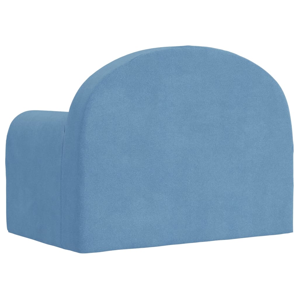 Children's Sofa Blue Soft Plush