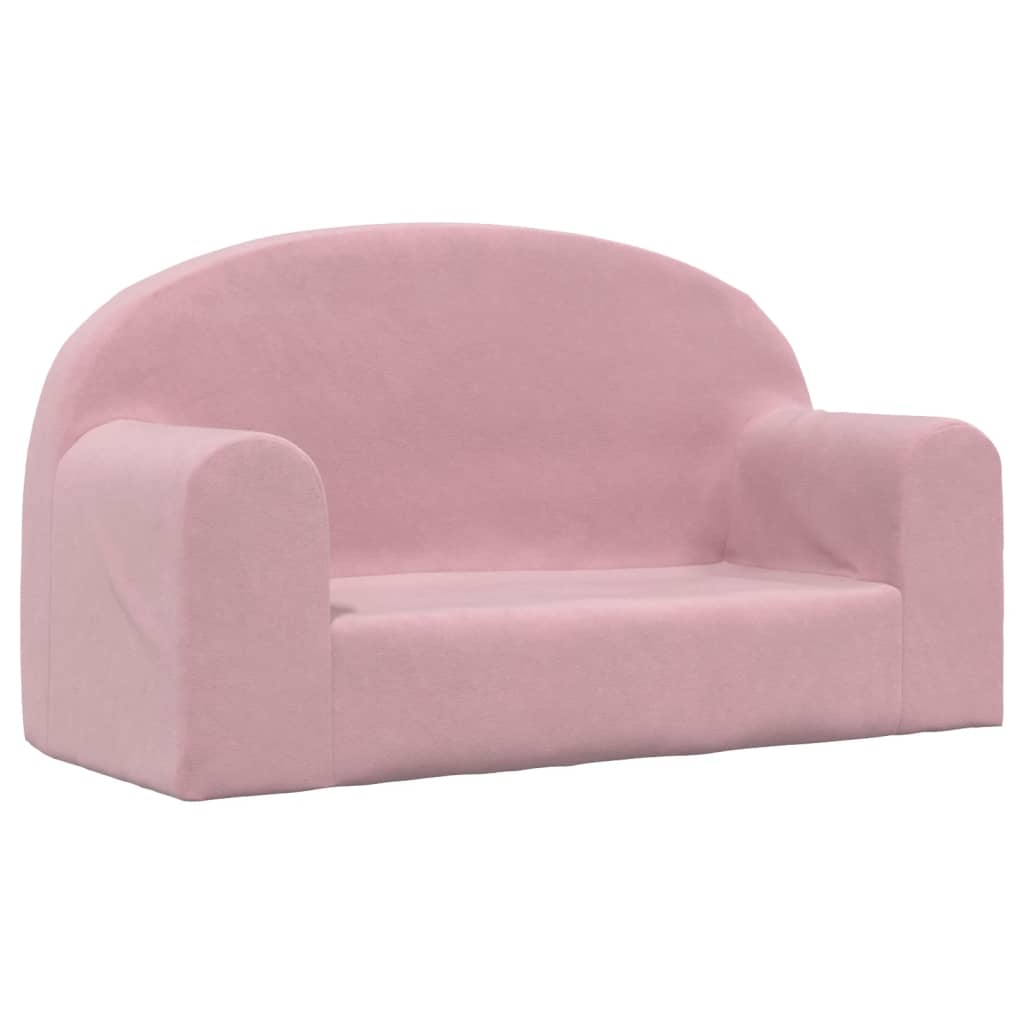 Children's Sofa 2-Seater Pink Soft Plush