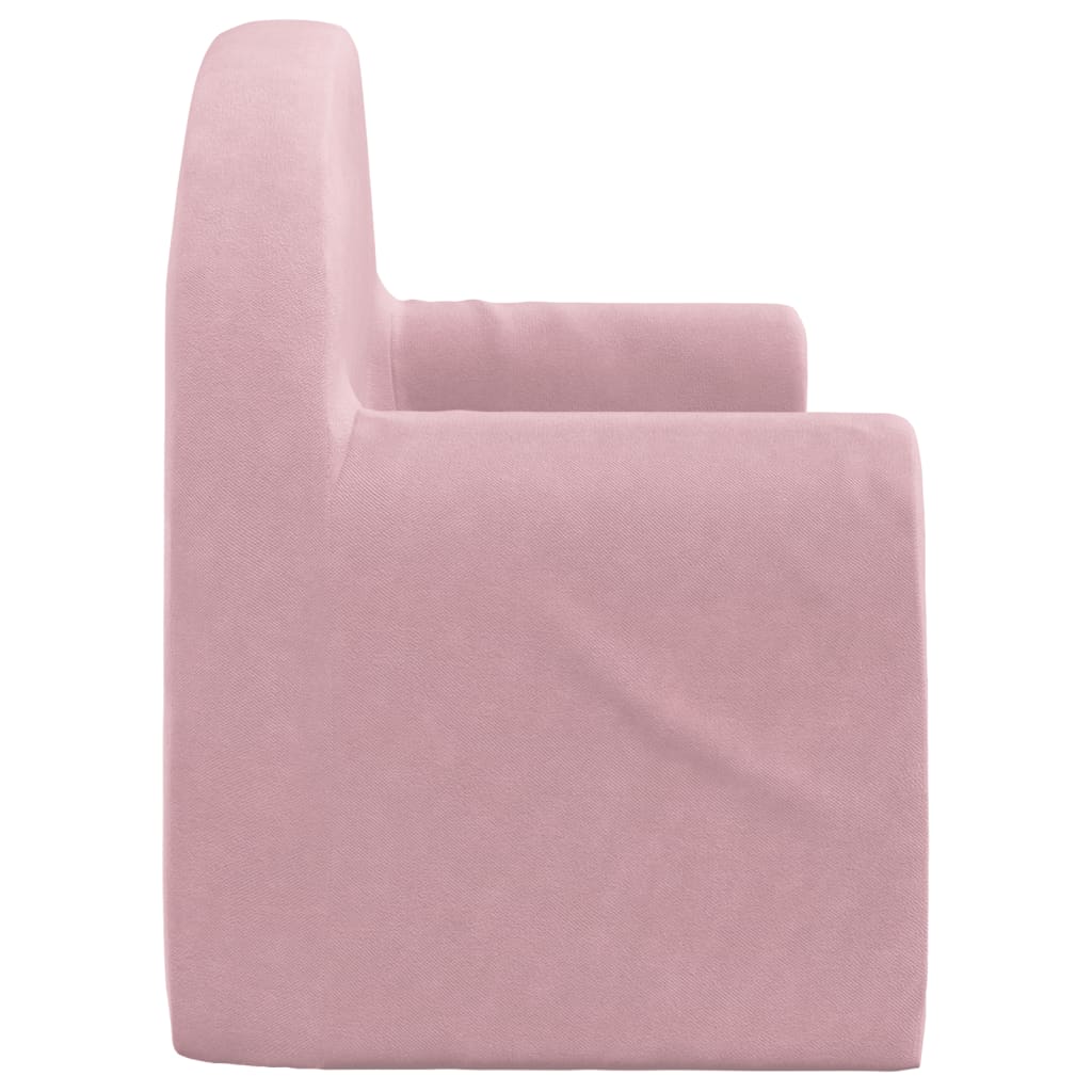 Children's Sofa Bed 2-Seater Pink Soft Plush