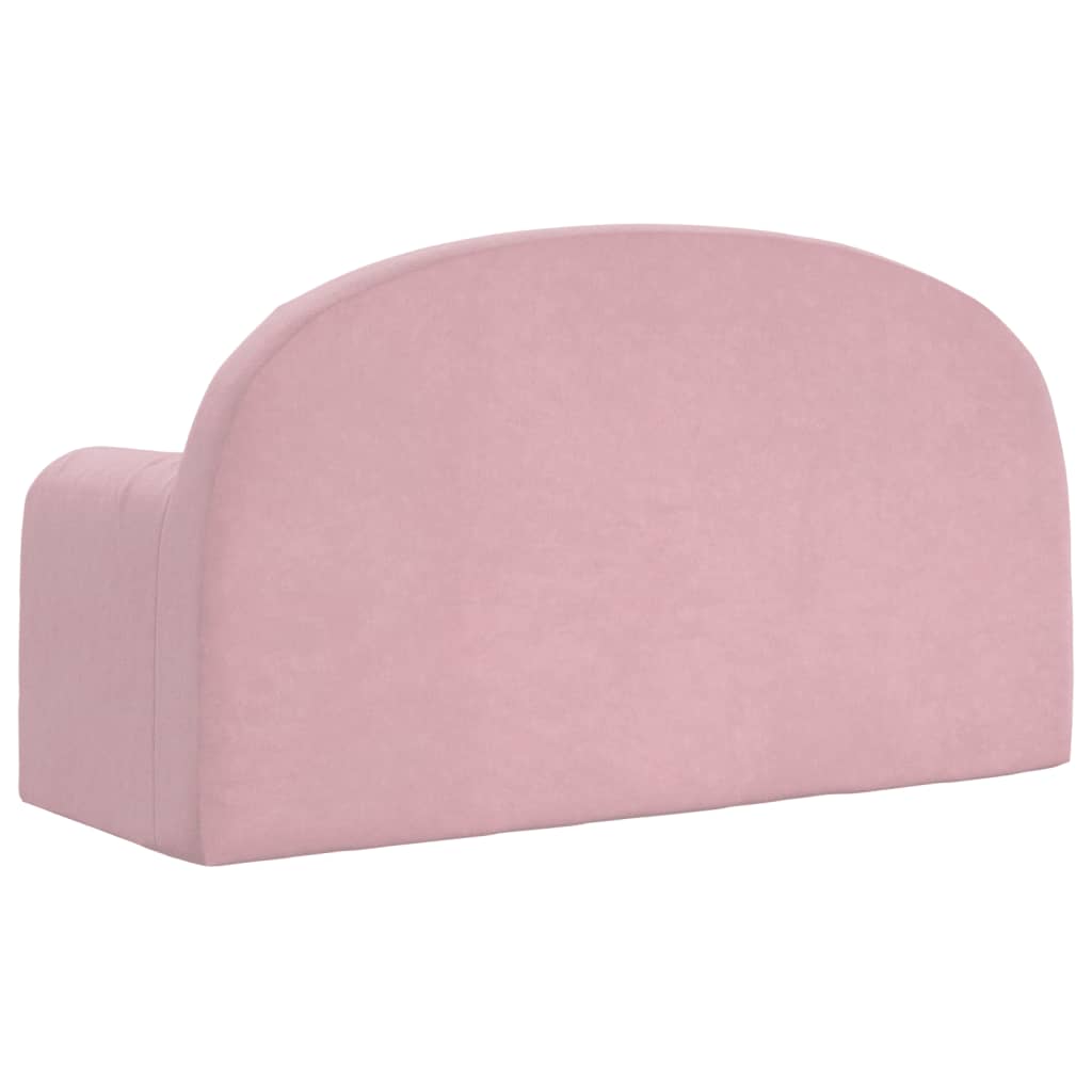 Children's Sofa Bed 2-Seater Pink Soft Plush