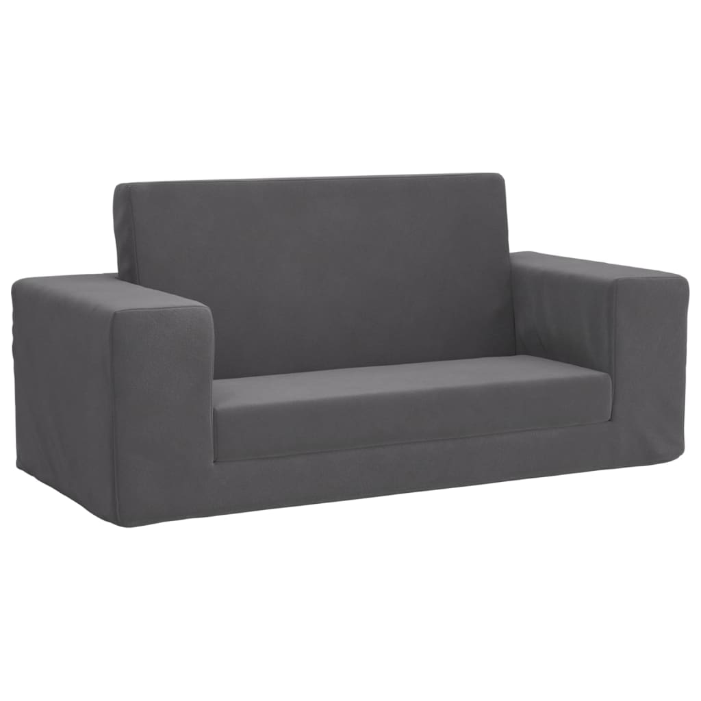 Children's Sofa Bed 2-Seater Anthracite Soft Plush