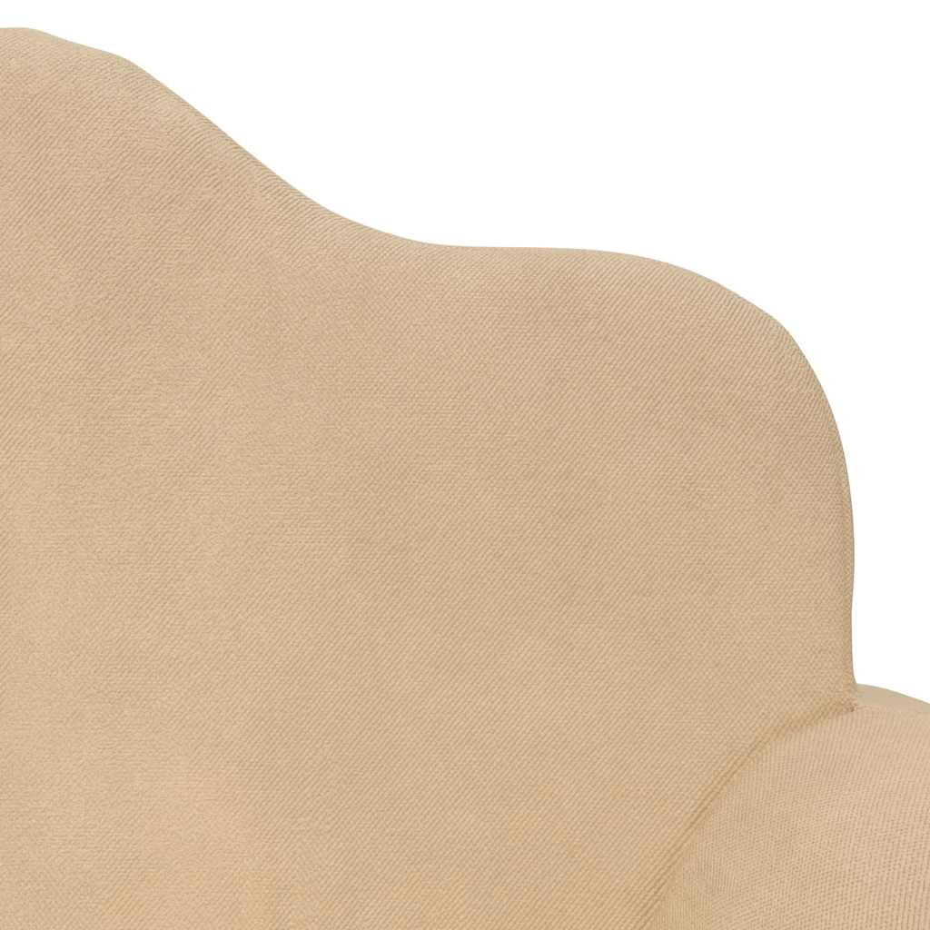 Children's Sofa 2-Seater Cream Soft Plush