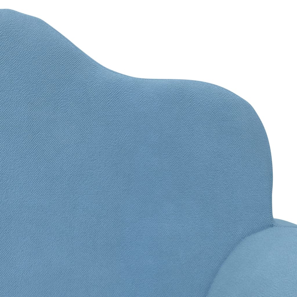 Children's Sofa 2-Seater Blue Soft Plush