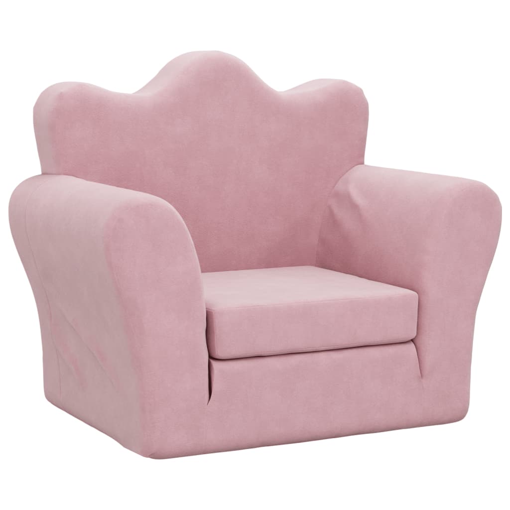 Sofa Bed for Children Pink Soft Plush