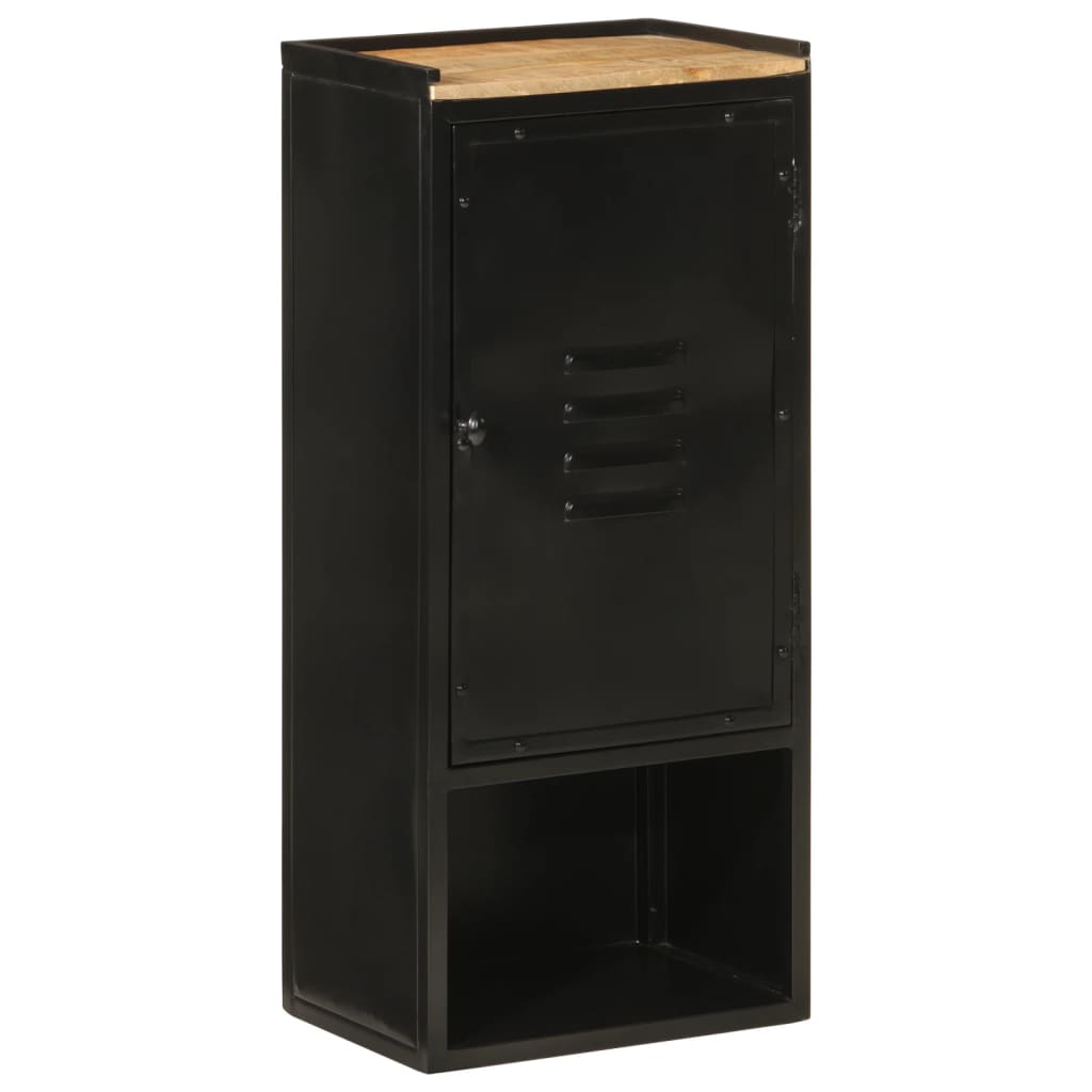 Bathroom cabinet 40x27x90 cm iron and solid mango wood