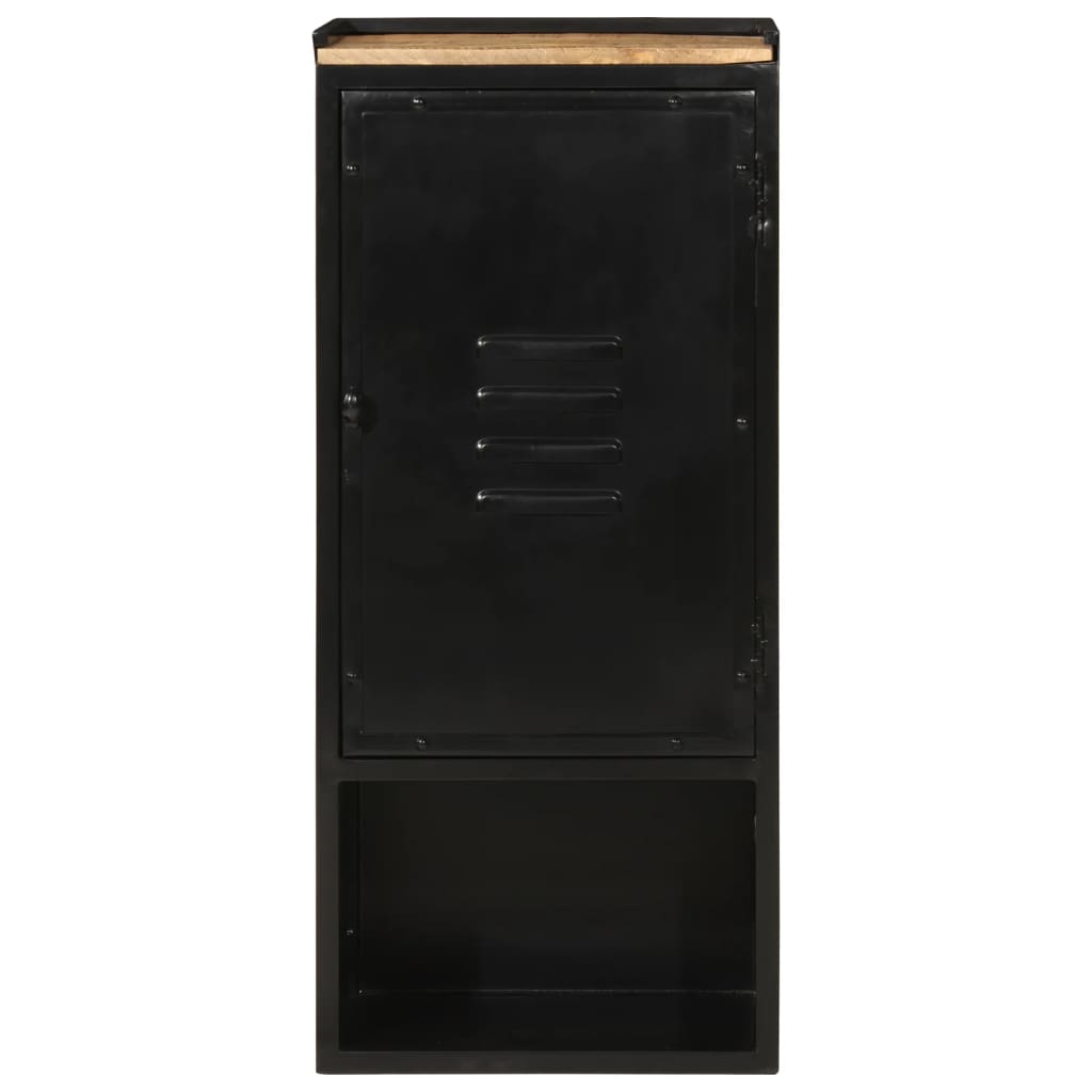 Bathroom cabinet 40x27x90 cm iron and solid mango wood