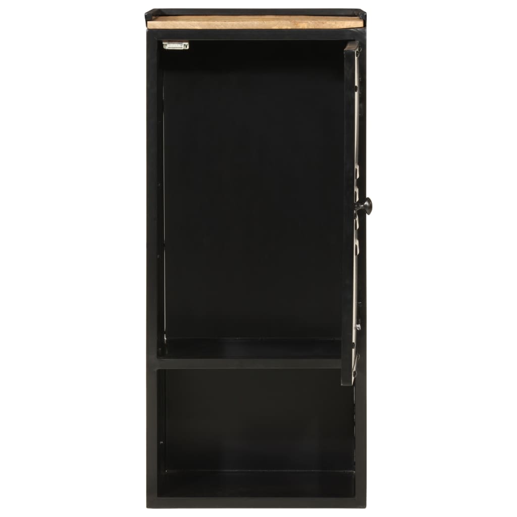 Bathroom cabinet 40x27x90 cm iron and solid mango wood