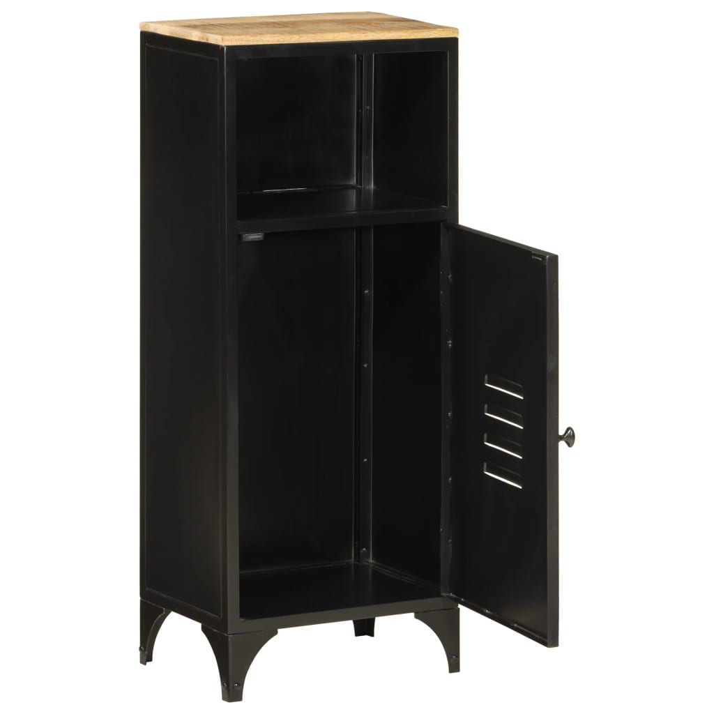 Bathroom cabinet 40x27x90 cm iron and solid mango wood