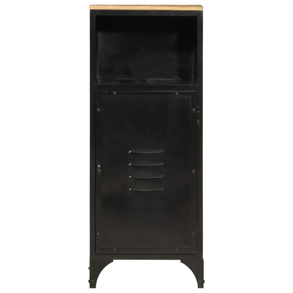 Bathroom cabinet 40x27x90 cm iron and solid mango wood