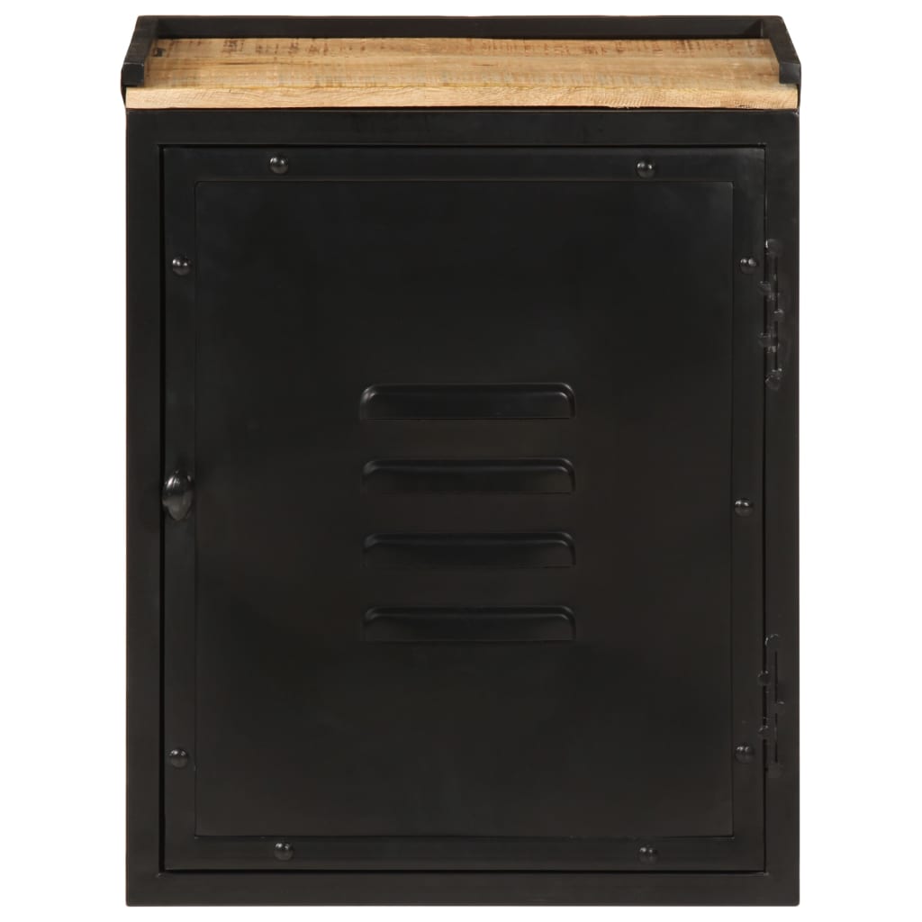 Bathroom cabinet 40x30x50 cm iron and solid mango wood