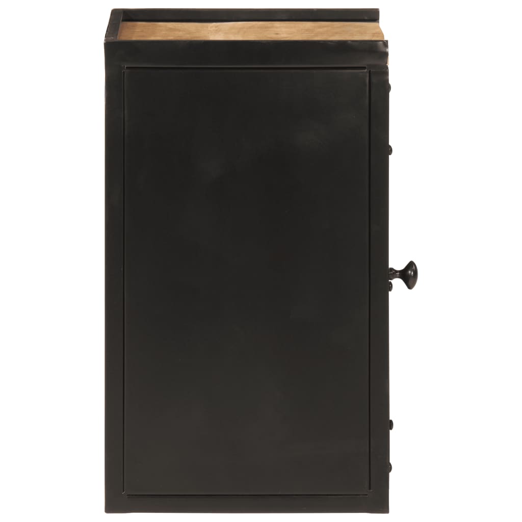 Bathroom cabinet 40x30x50 cm iron and solid mango wood