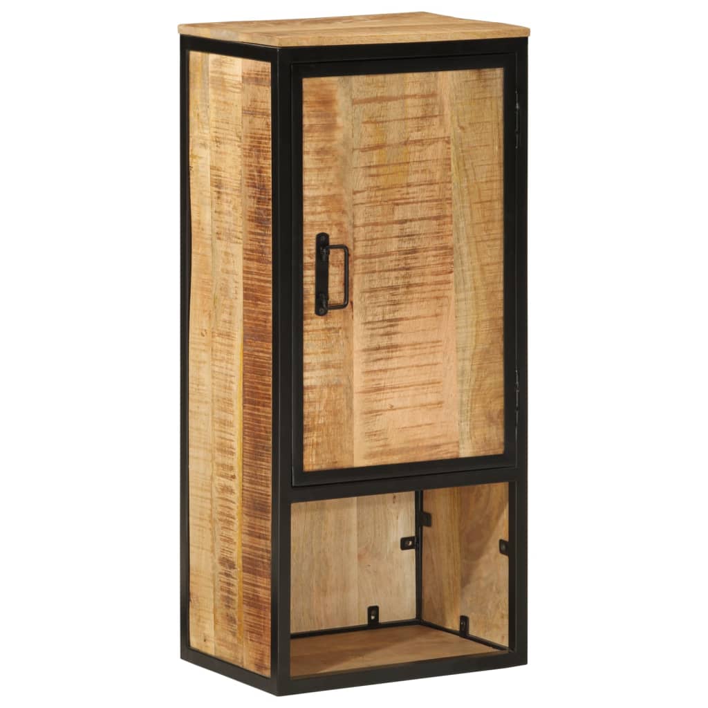 Bathroom cabinet 40x27x90 cm solid mango wood and iron