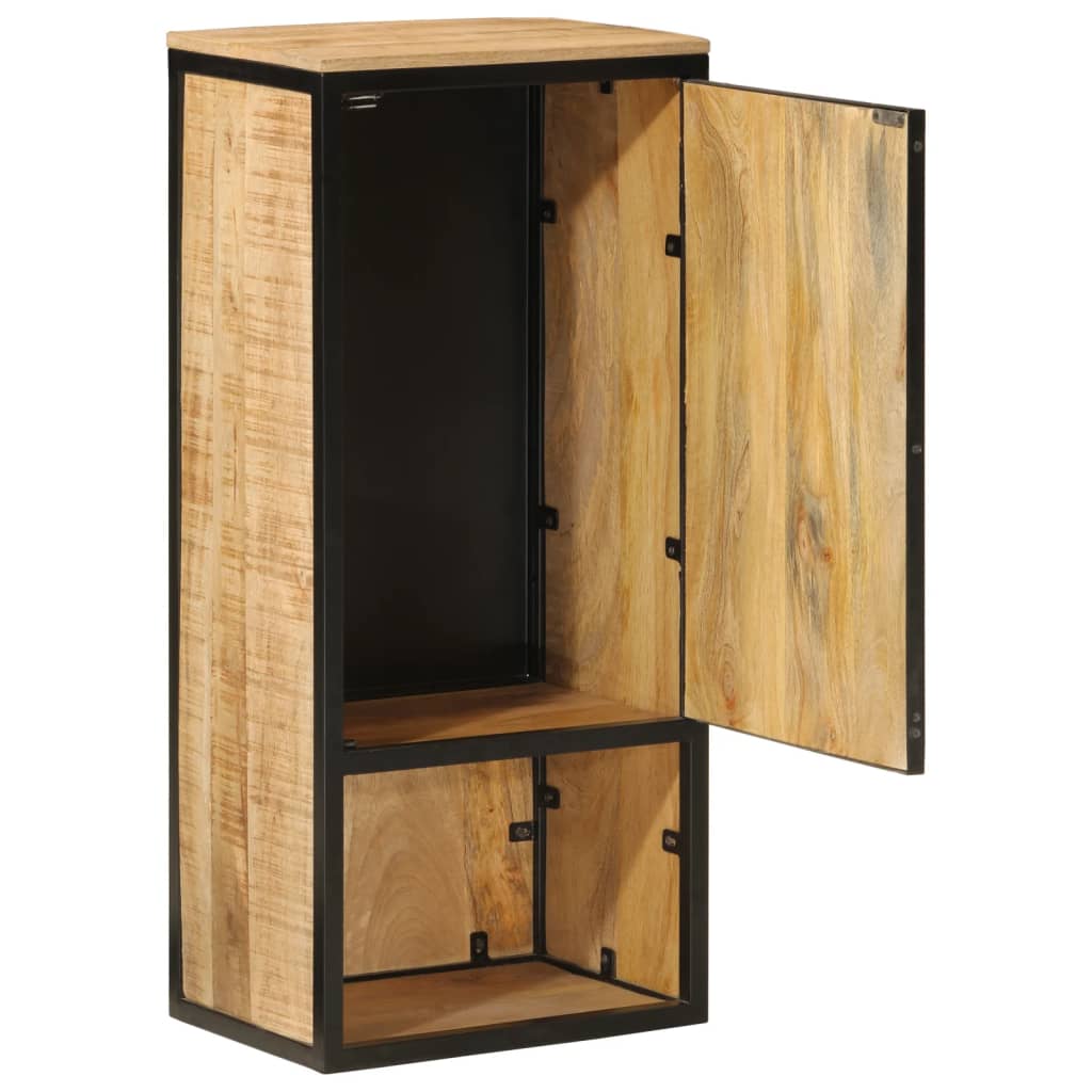 Bathroom cabinet 40x27x90 cm solid mango wood and iron