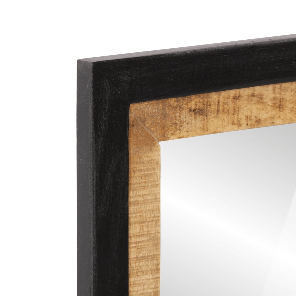 Bathroom mirror 55x1x60 cm glass and solid mango wood