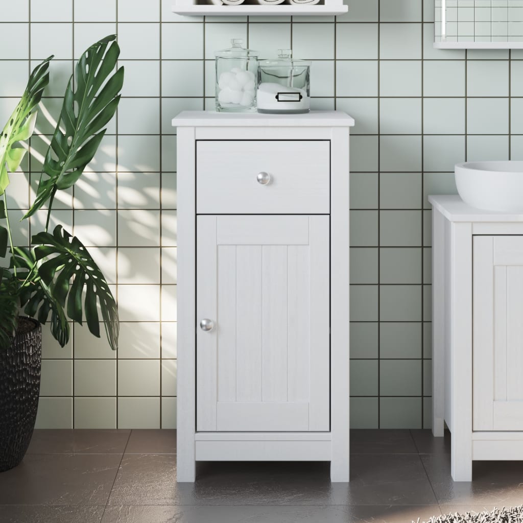 Bathroom Cabinet BERG White 40x34x80 cm Solid Pine