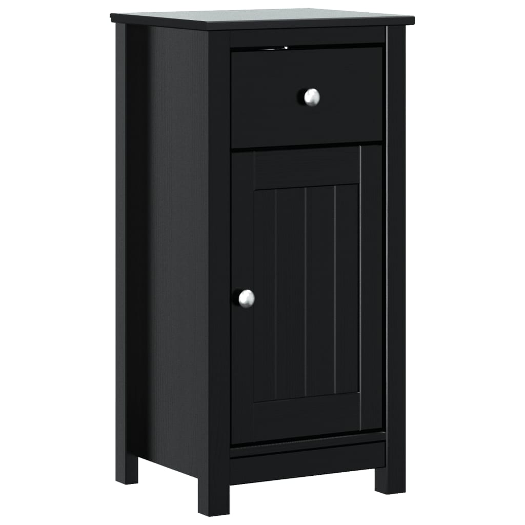 Bathroom Cabinet BERG Black 40x34x80 cm Solid Pine