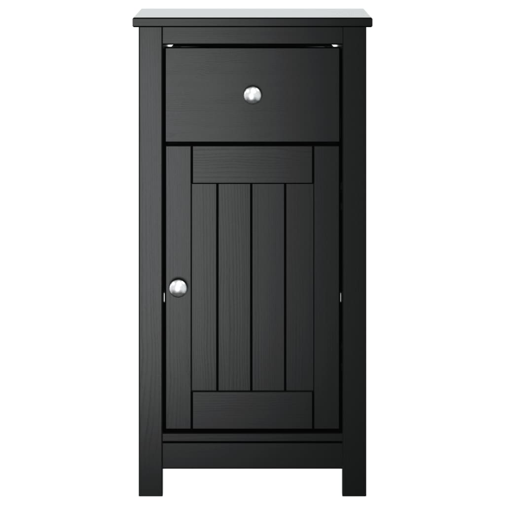 Bathroom Cabinet BERG Black 40x34x80 cm Solid Pine