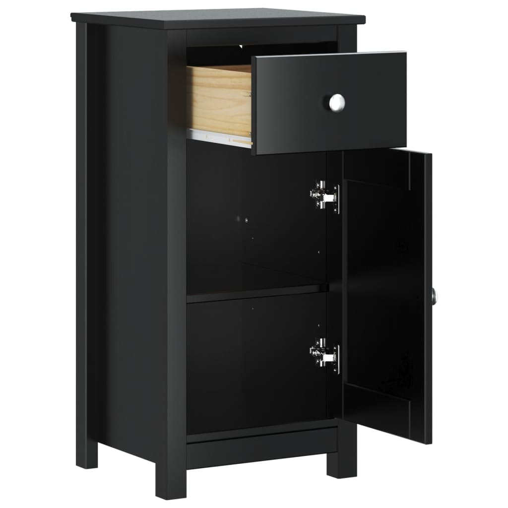 Bathroom Cabinet BERG Black 40x34x80 cm Solid Pine