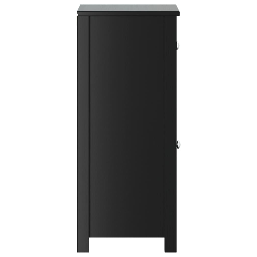 Bathroom Cabinet BERG Black 40x34x80 cm Solid Pine