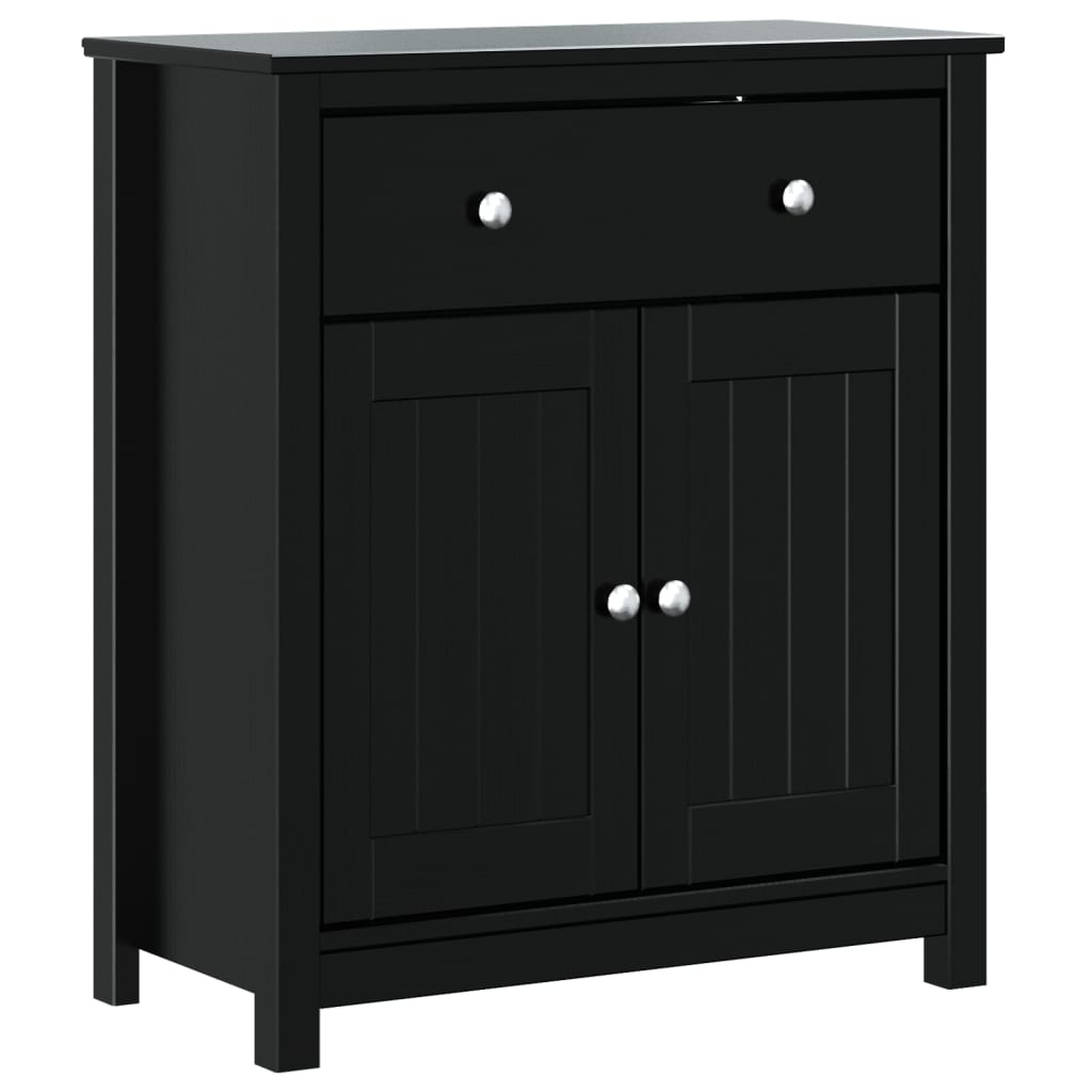 Bathroom Cabinet BERG Black 69.5x34x80 cm Solid Pine