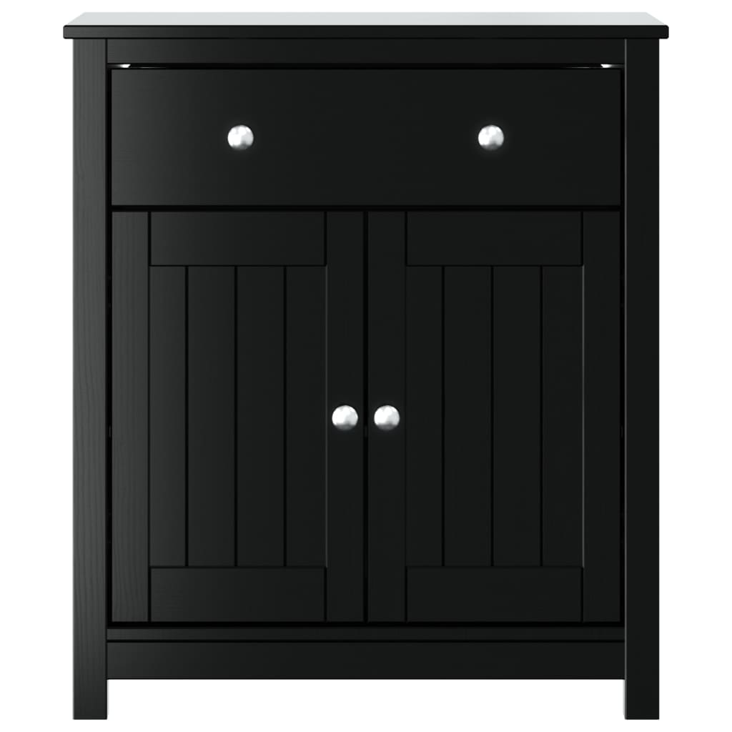 Bathroom Cabinet BERG Black 69.5x34x80 cm Solid Pine