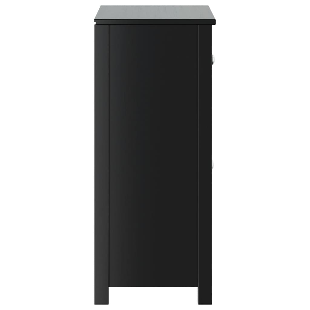 Bathroom Cabinet BERG Black 69.5x34x80 cm Solid Pine