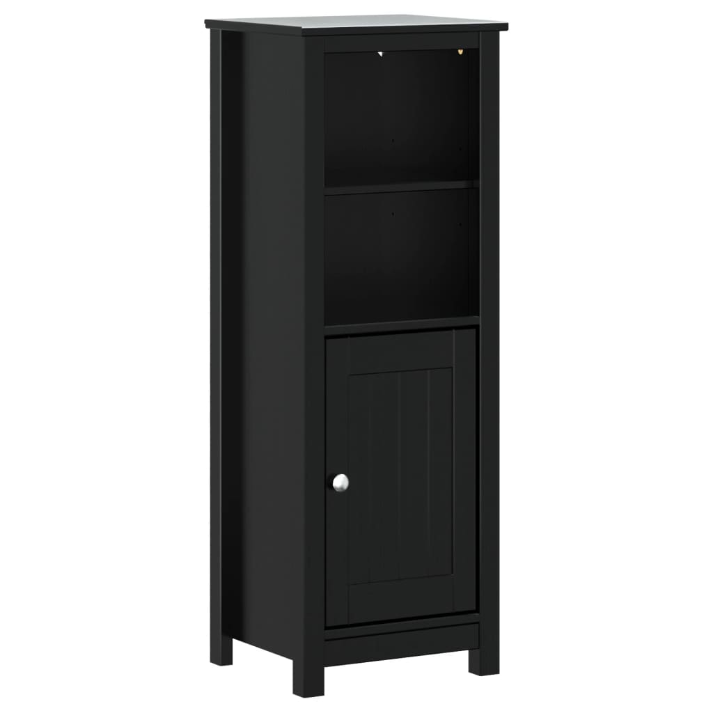 Bathroom Cabinet BERG Black 40x34x110 cm Solid Pine