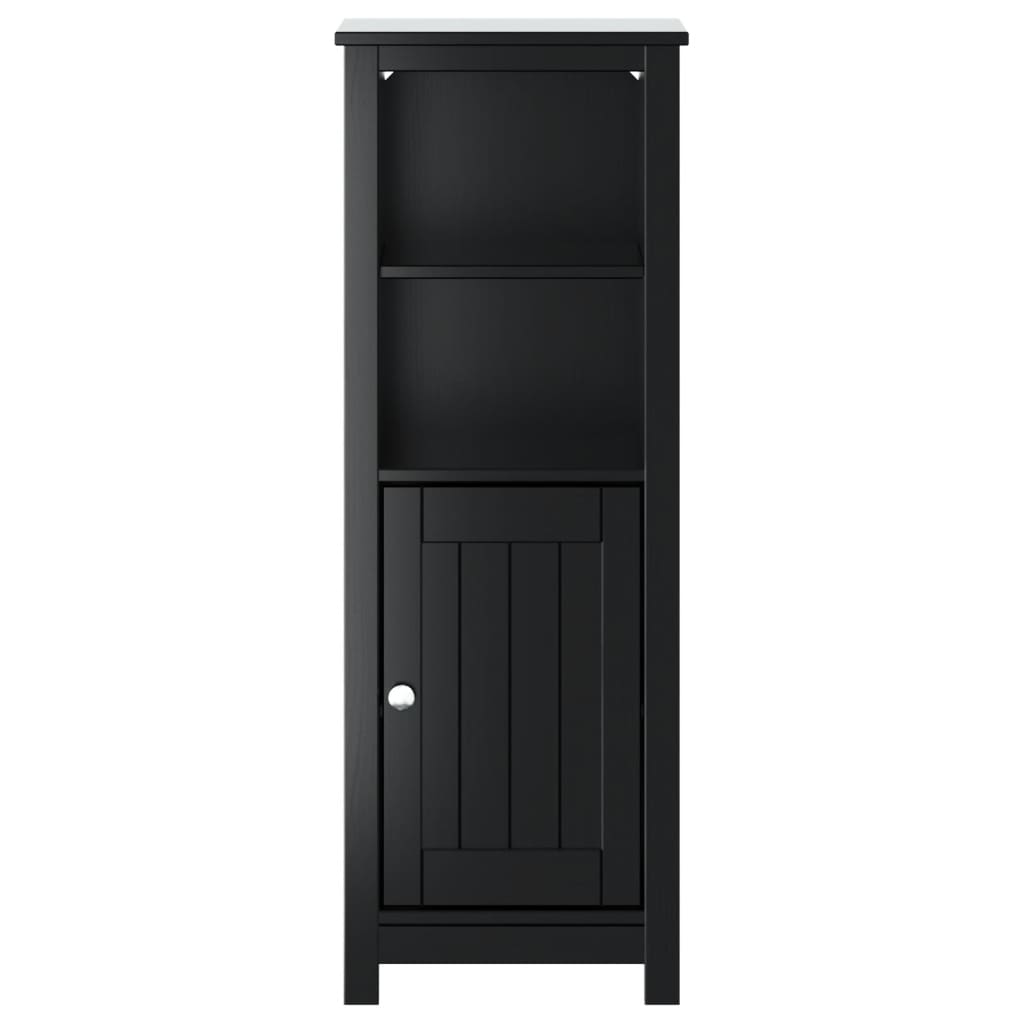 Bathroom Cabinet BERG Black 40x34x110 cm Solid Pine