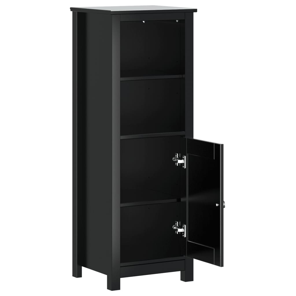 Bathroom Cabinet BERG Black 40x34x110 cm Solid Pine