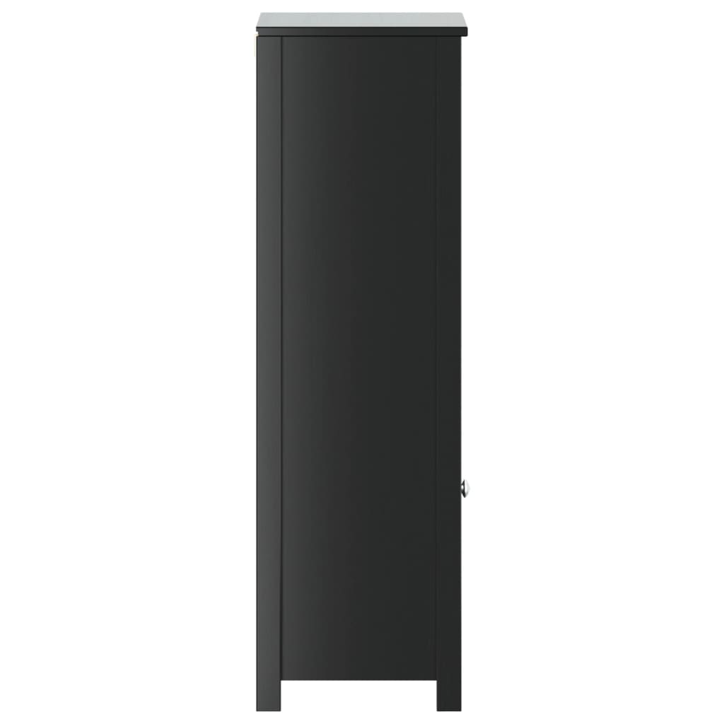 Bathroom Cabinet BERG Black 40x34x110 cm Solid Pine